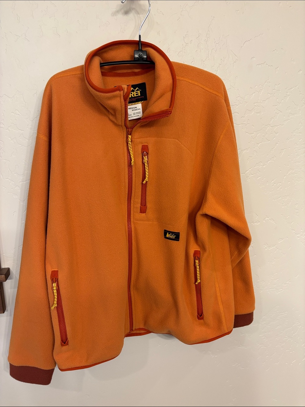REI Cooperative Polartec Fleece retro full zip, orange, M - Picture 2 of 11